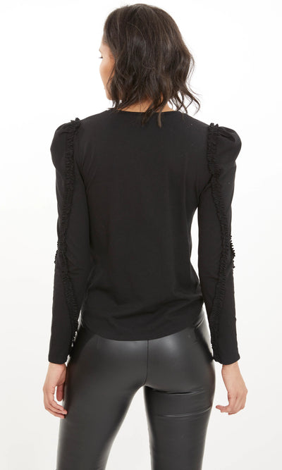 Generation Love Jamie Ruffle Top Black