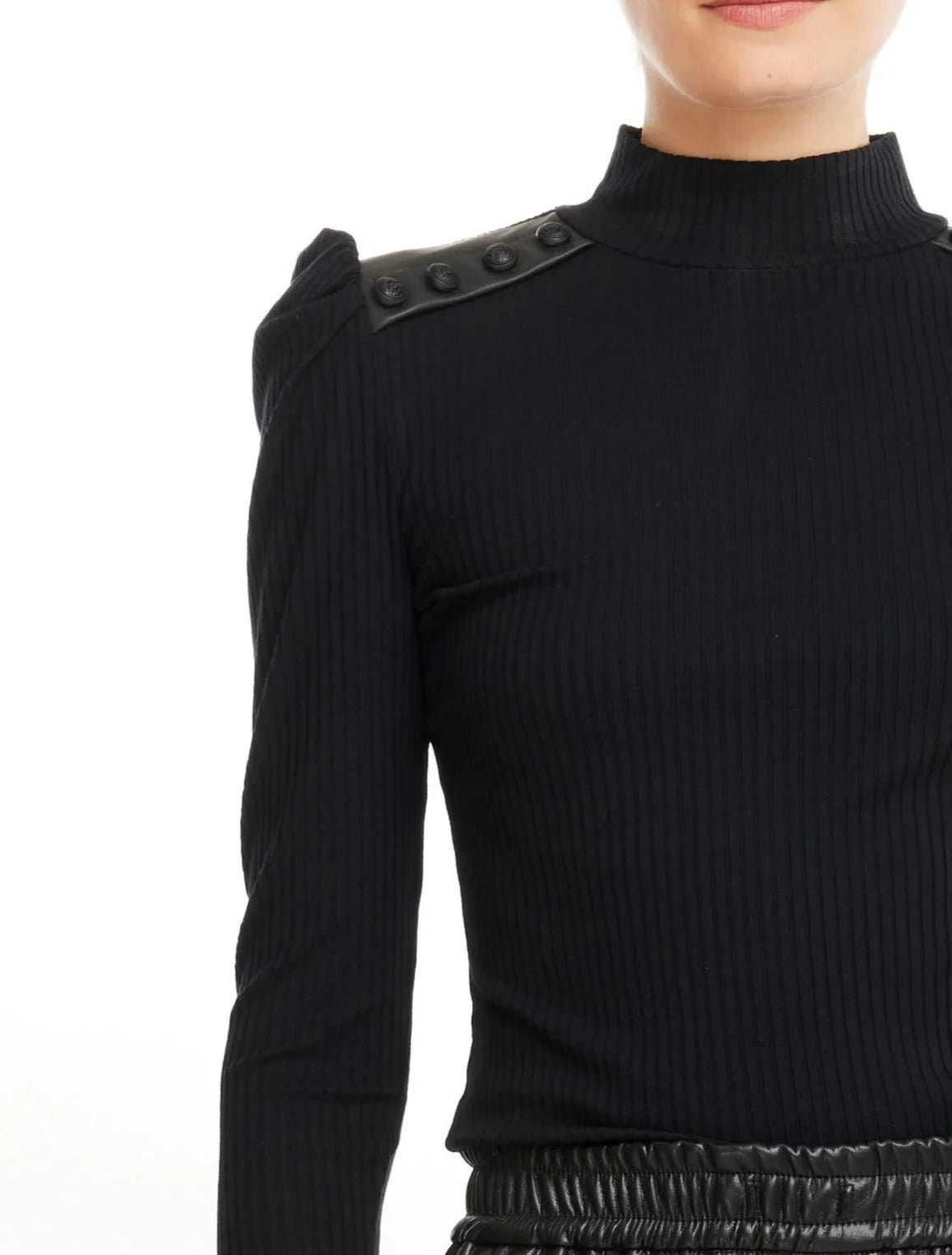 Generation Love Rocky Vegan Leather Combo Top - Black