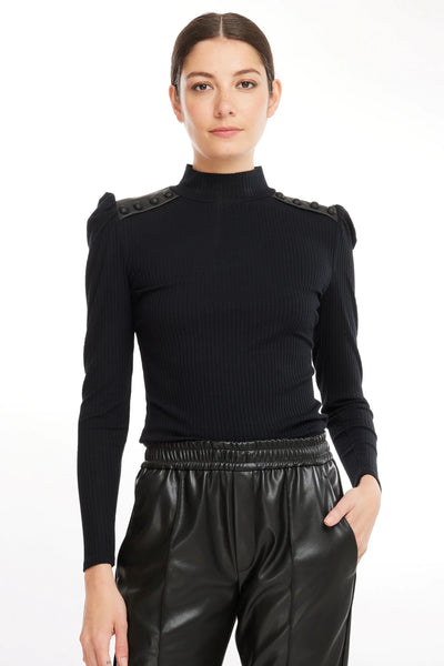 Generation Love Rocky Vegan Leather Combo Top - Black