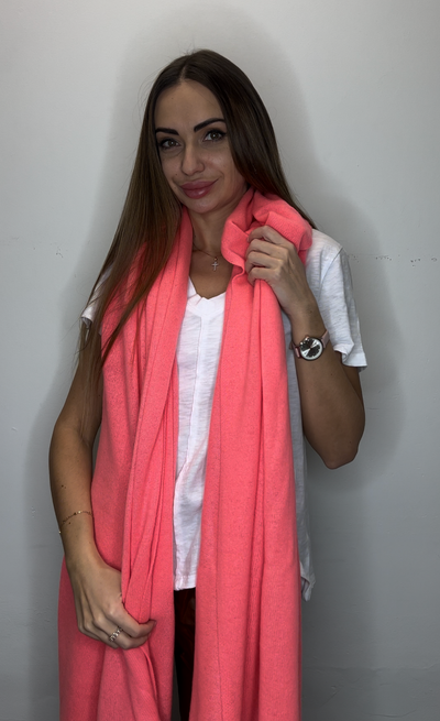 White + Warren Cashmere Travel Wrap Neon Sherbert