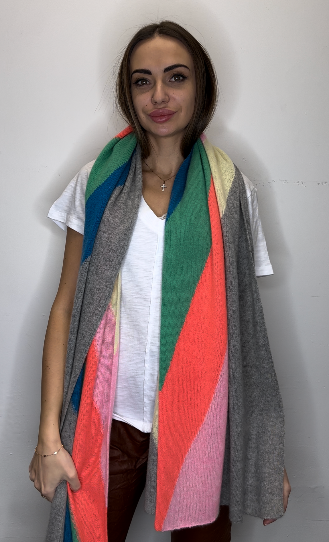 White + Warren 100% Cashmere Rainbow Wrap