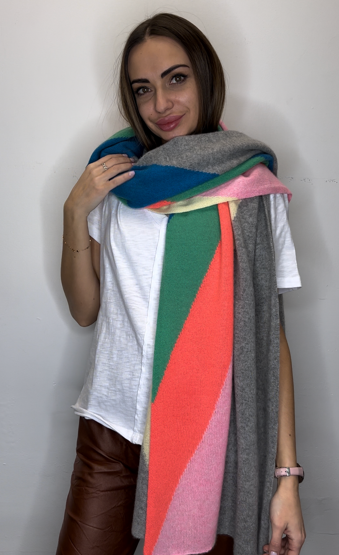 White + Warren 100% Cashmere Rainbow Wrap