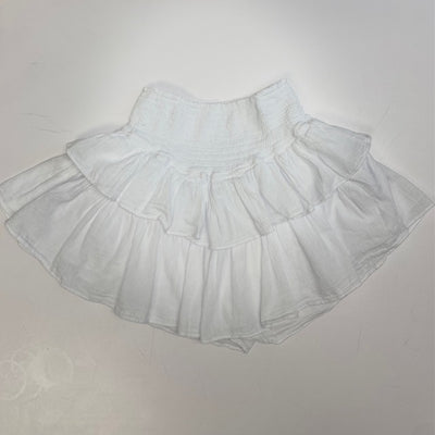 Blanco Cotton Ruffle Skort - White