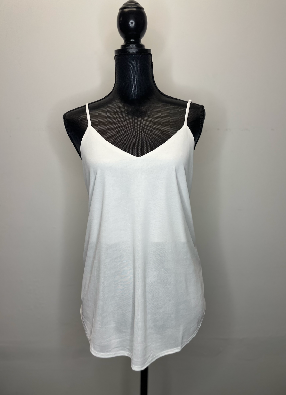 The Pink Door Silky Cami-White