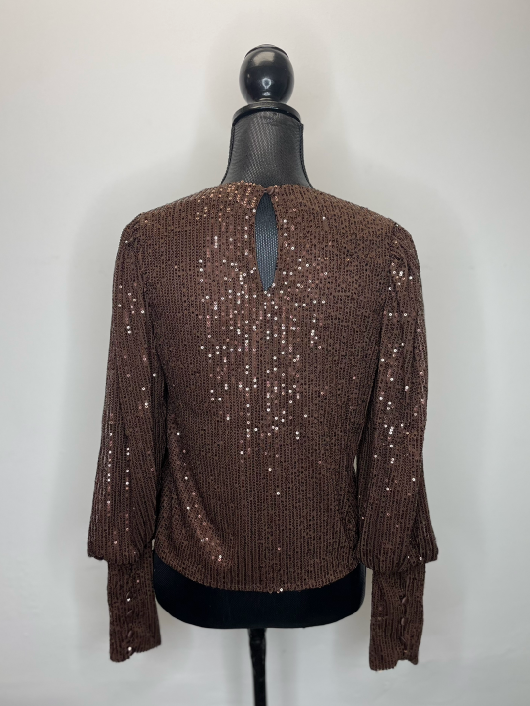 The Pink Door Chocolate Sequin Top