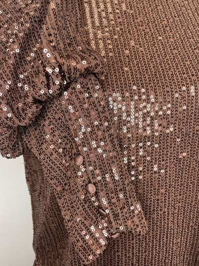 The Pink Door Chocolate Sequin Top