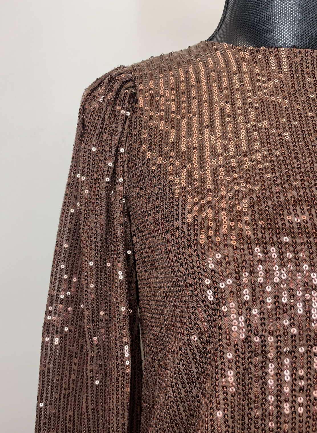The Pink Door Chocolate Sequin Top
