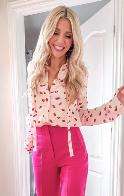 Zadig & Voltaire Tessi Crepe Lips Blouse - Pink Ecru