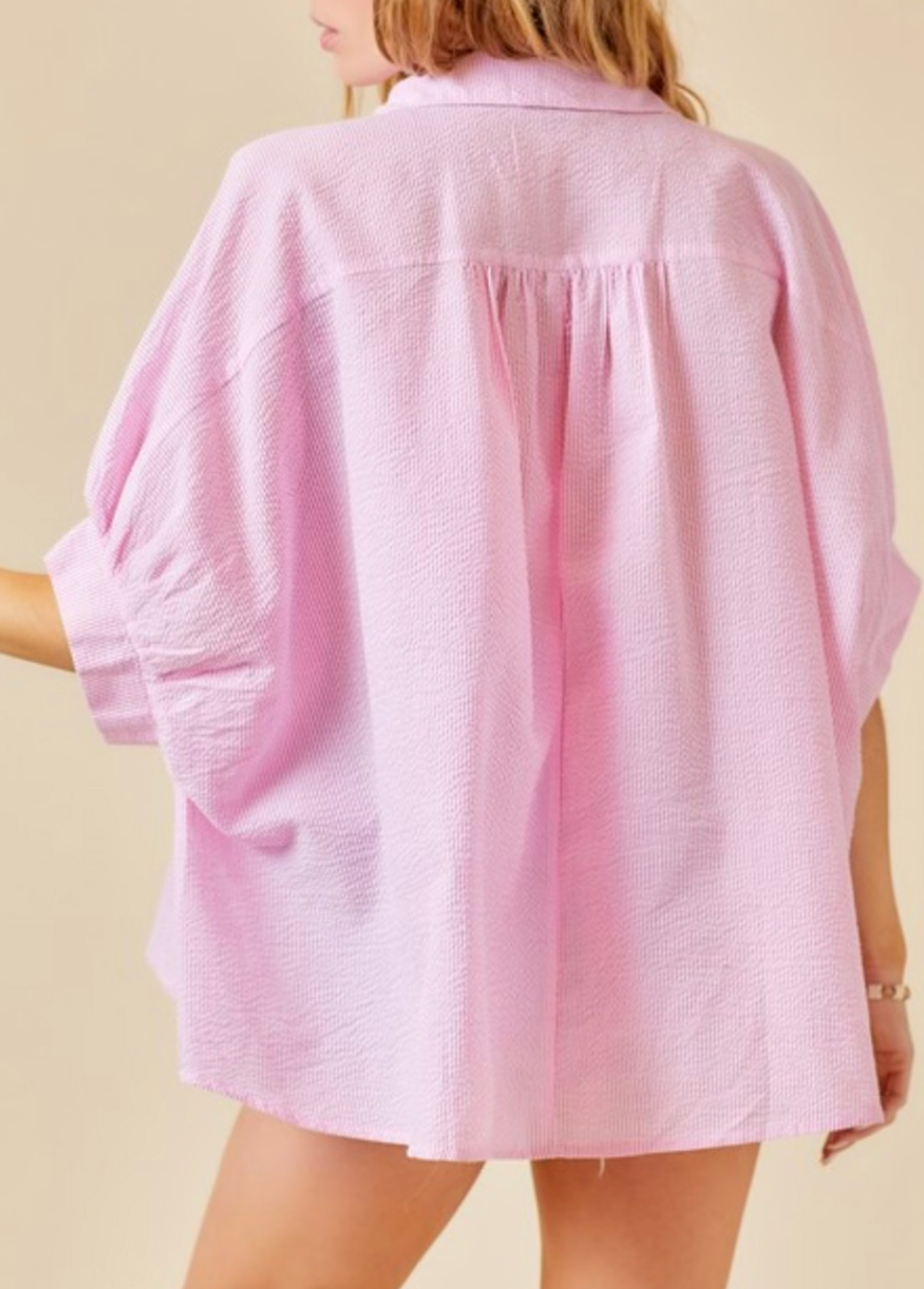 The Pink Door Oversized S/S Shirt - Pink