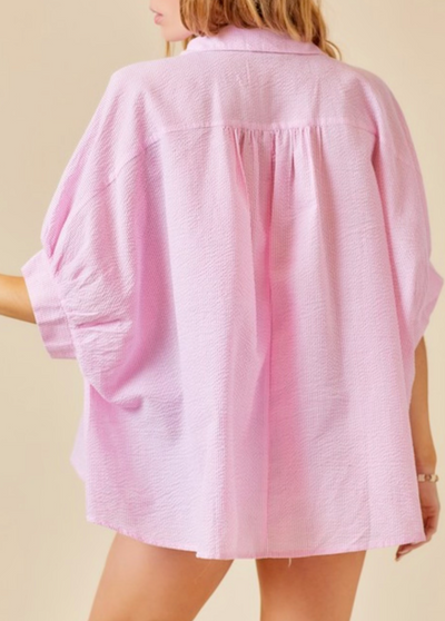 The Pink Door Oversized S/S Shirt - Pink