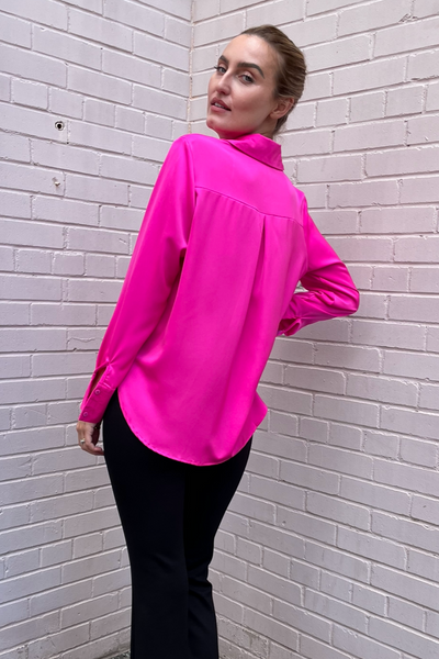 The Pink Door Fuchsia Silk Blouse