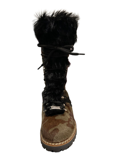 Ammann Malix Tall Green Camo Calf Hair Boots