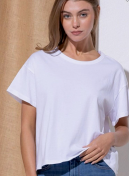 Wasabi & Mint Basic Crew Neck Tee - White