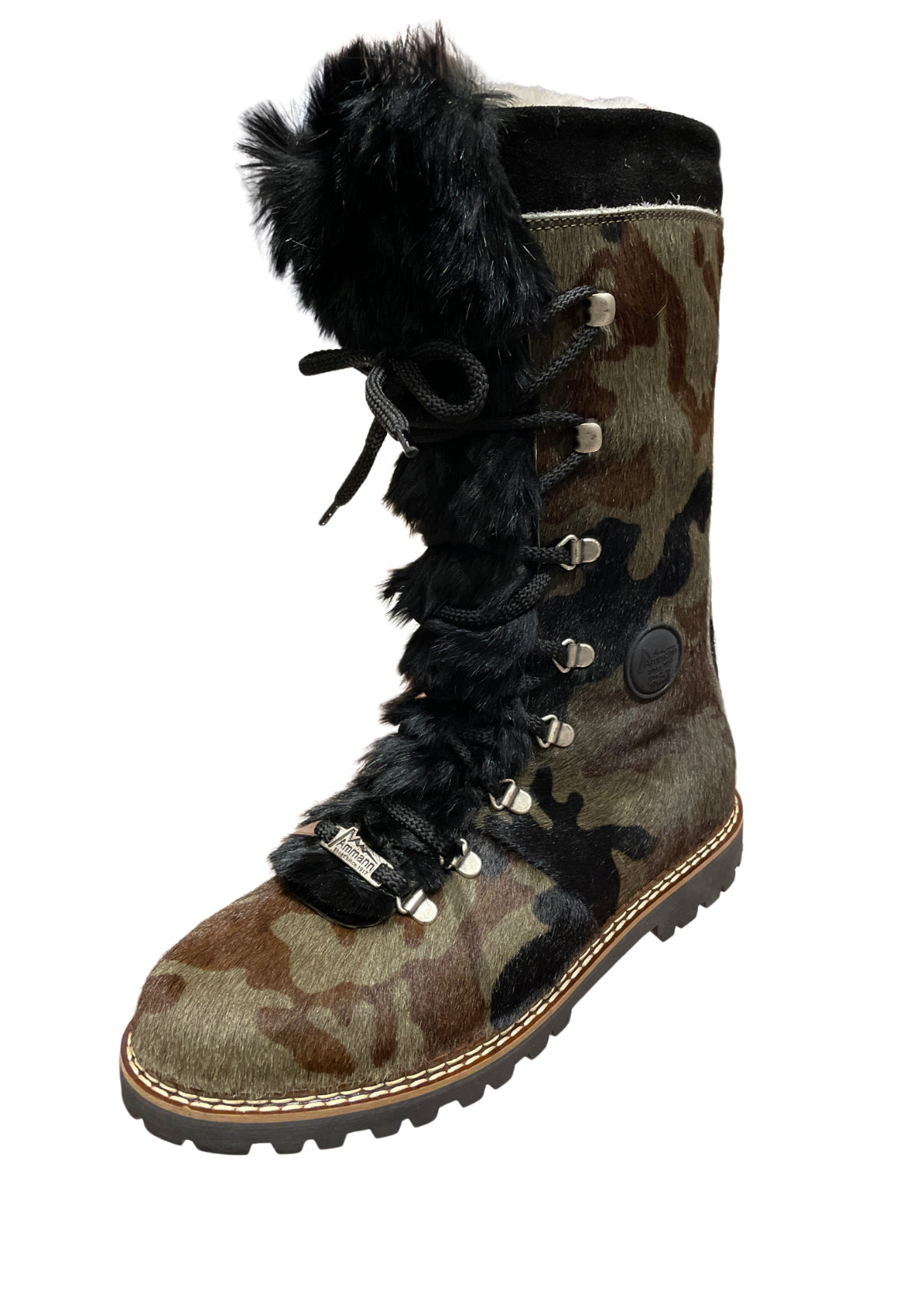 Ammann Malix Tall Green Camo Calf Hair Boots