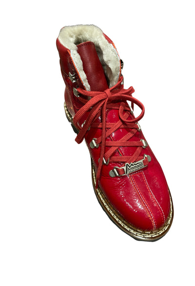 Ammann Town III Red Lined Patent Leather Ankle Boots
