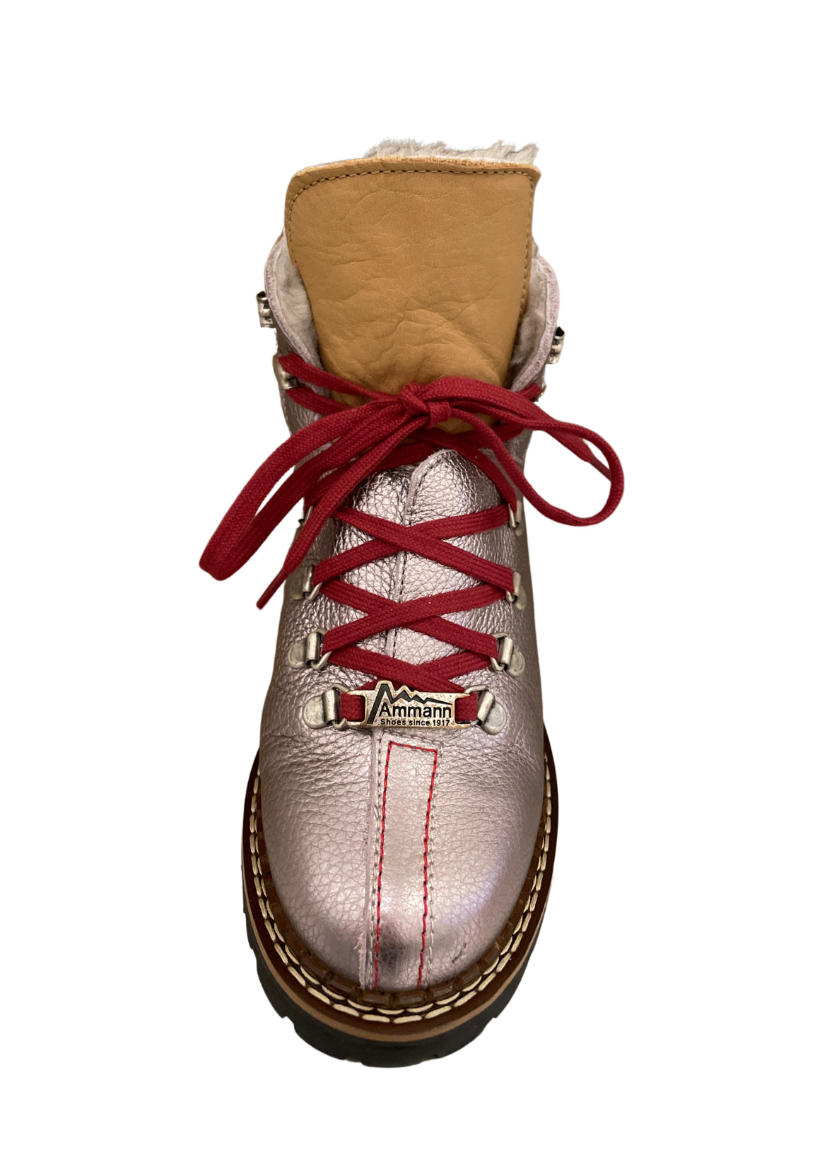 Ammann Town III Metallic Pink Pebble Leather Ankle Boots