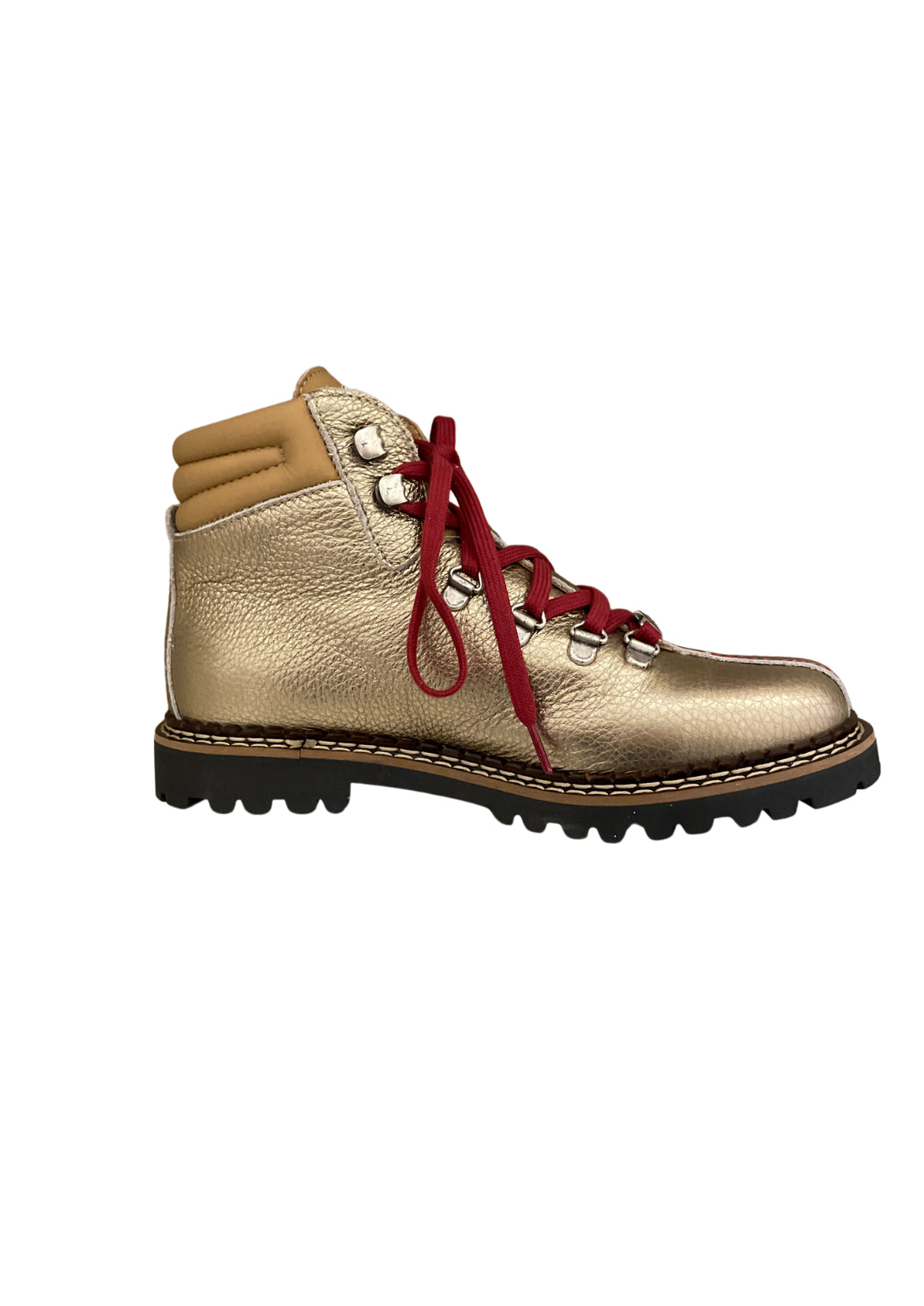 Ammann Town III Metallic Gold Pebble Leather Ankle Boots