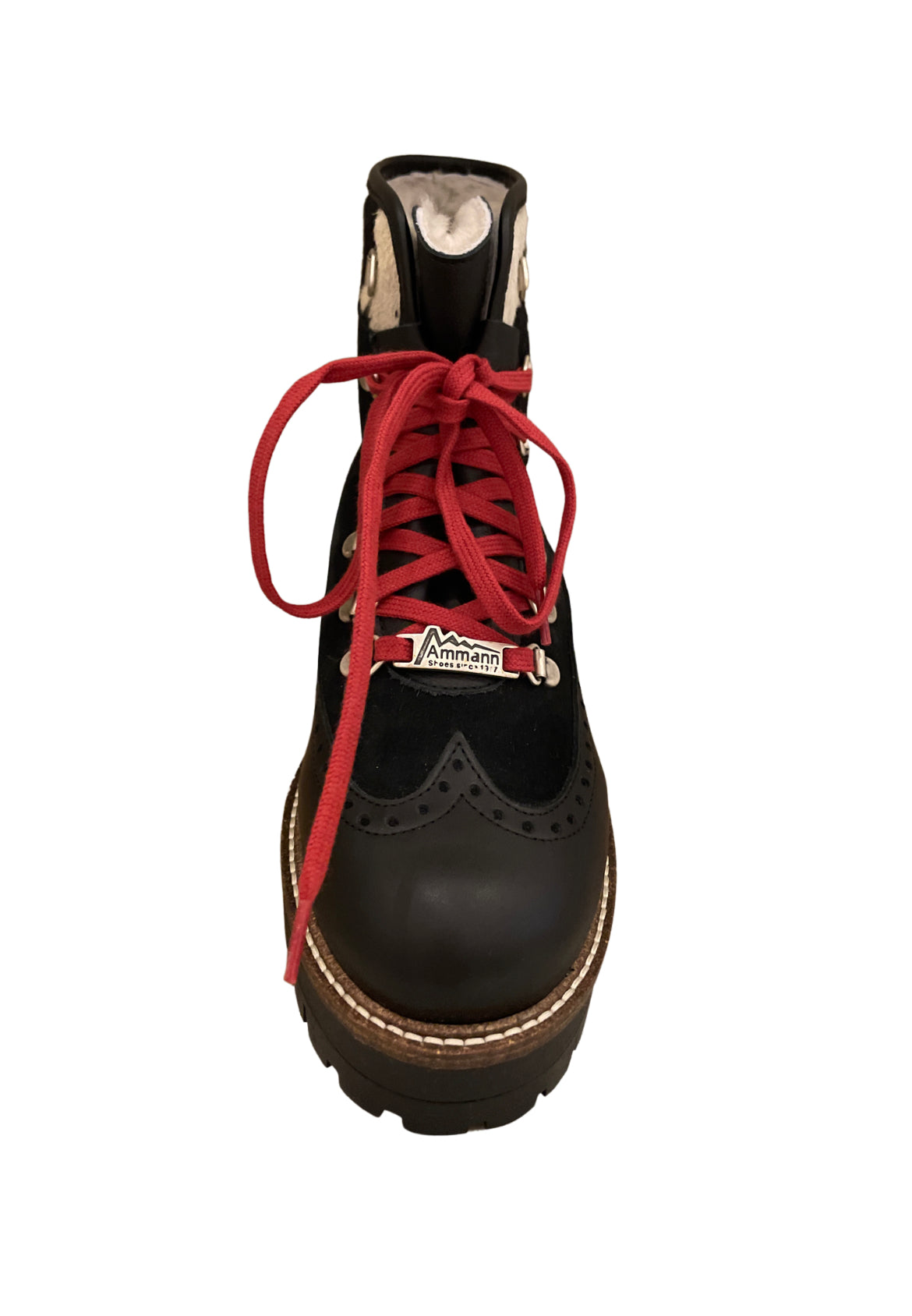 Ammann Lausanne Black Leather & Suede Ankle Boots w/ Calf Hair