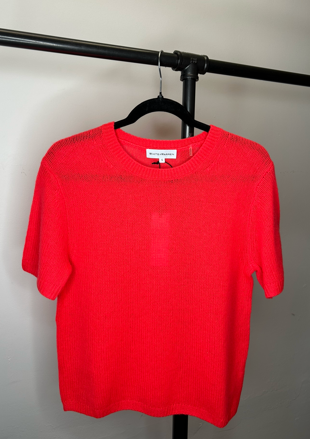 White + Warren Cashmere Featherweight T-shirt - Neon Red