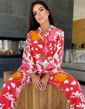 The Pink Door Abstract Print Pants