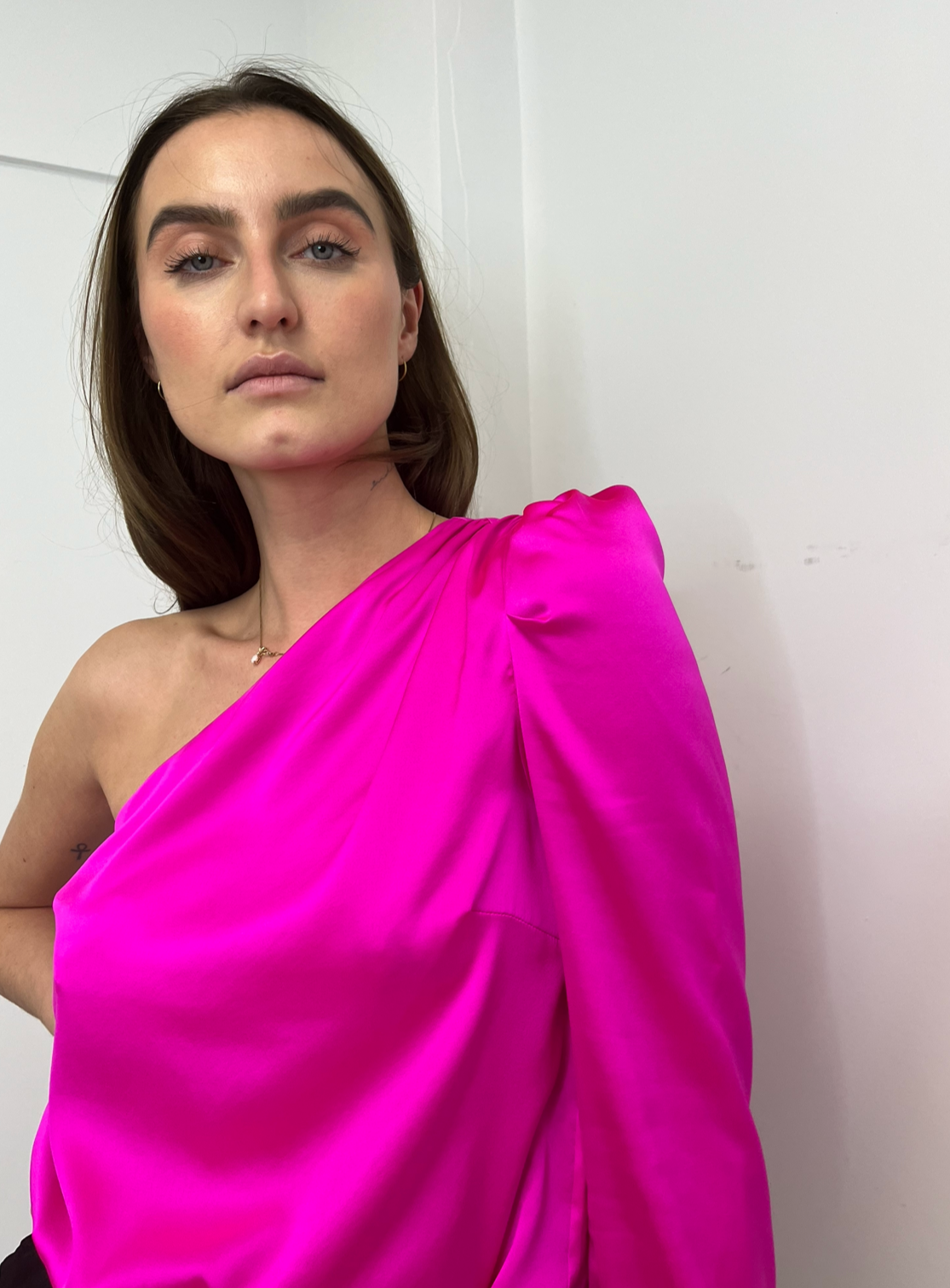 Generation Love Adeline One Shoulder Blouse - Hot Pink