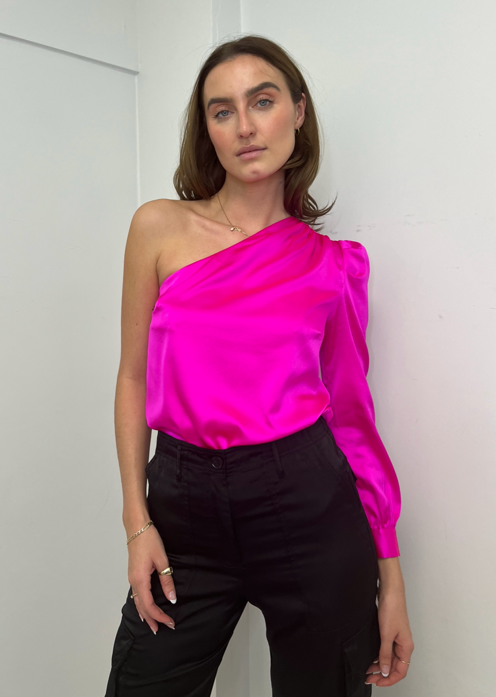 Generation Love Adeline One Shoulder Blouse - Hot Pink