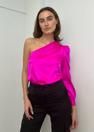 Generation Love Adeline One Shoulder Blouse - Hot Pink