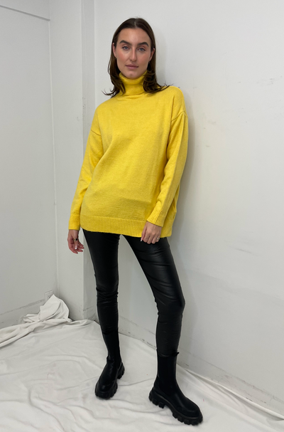 The Pink Door Oversized Sweater - Yellow