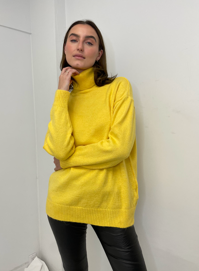 The Pink Door Oversized Sweater - Yellow