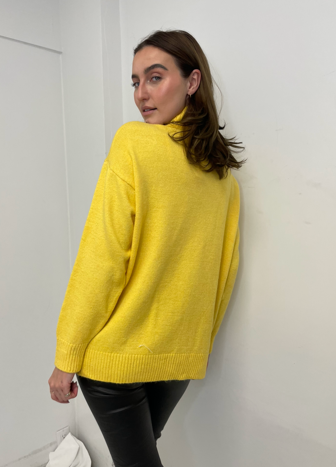 The Pink Door Oversized Sweater - Yellow