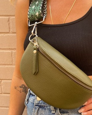MINI Pattern Strap Cross Body Bag - Olive