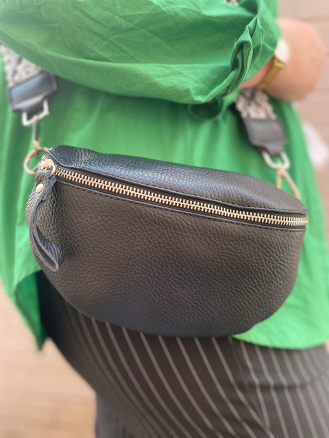 MINI Pattern Strap Cross Body Bag - Black