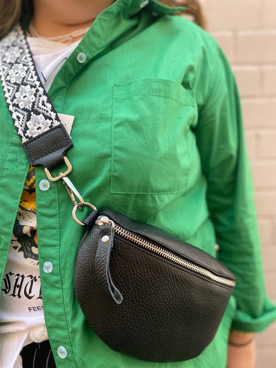 MINI Pattern Strap Cross Body Bag - Black