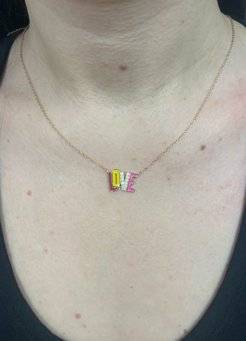 Gold Colourful "Love" Necklace