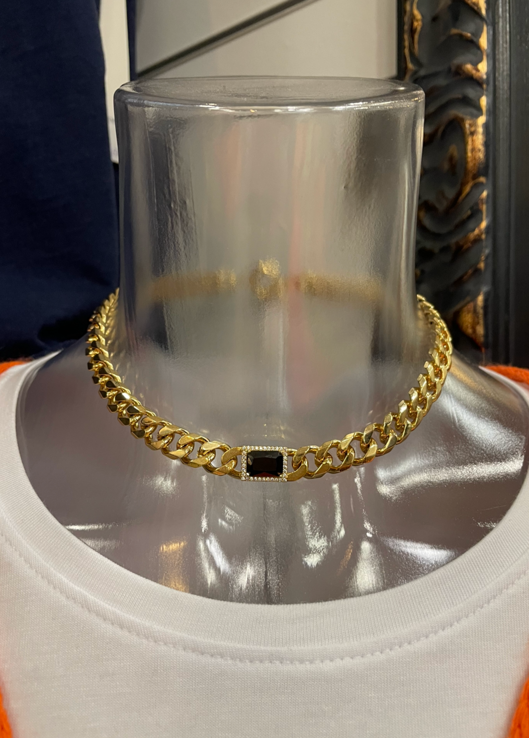 The Pink Door Gold Chain Chocker w/ Black