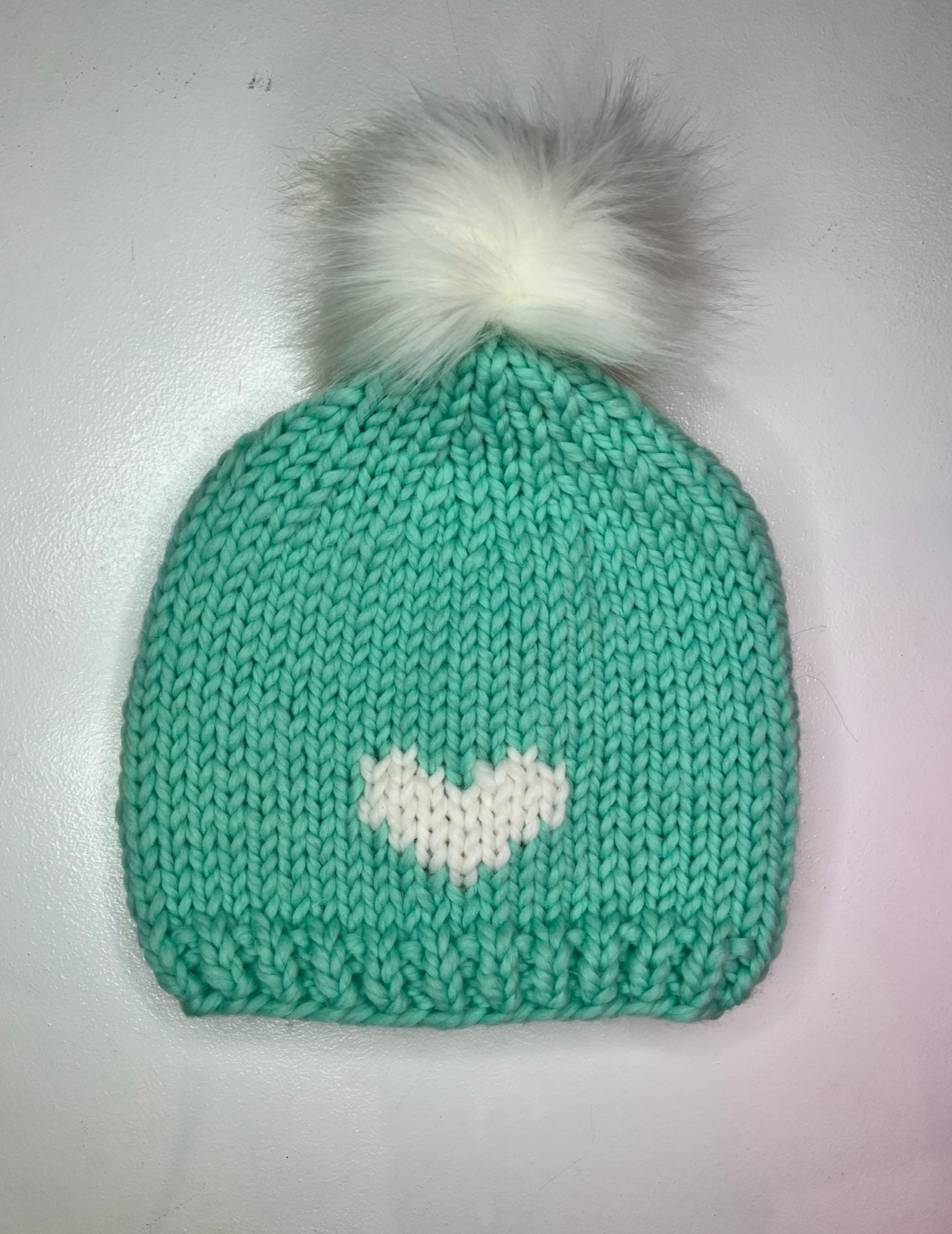 GOGO Heart Wool Hat - Mint/White