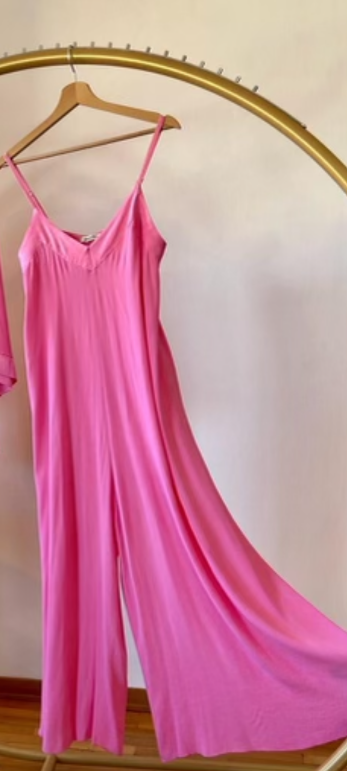 The Pink Door V Neck Spaghetti Strap Jumper - Pink