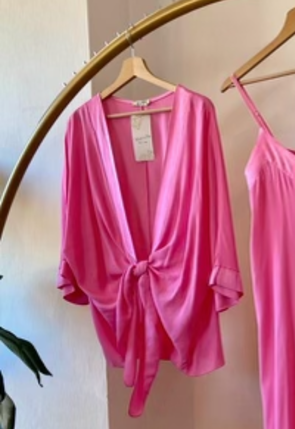 The Pink Door Front Twist Tie Top - Pink