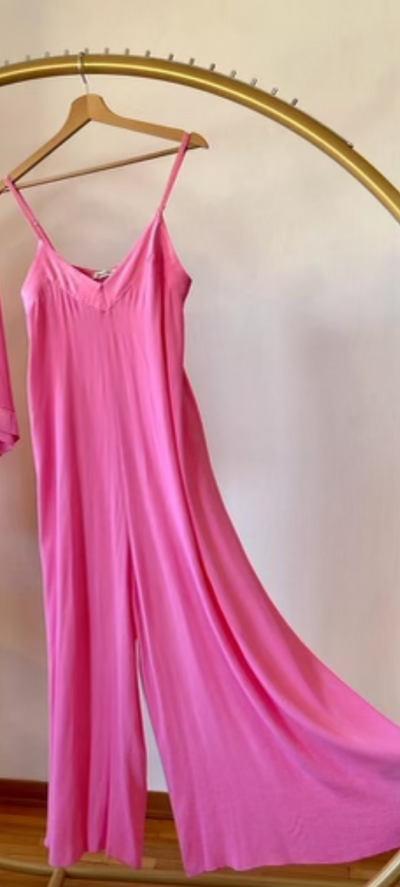 The Pink Door V Neck Spaghetti Strap Jumper - Pink