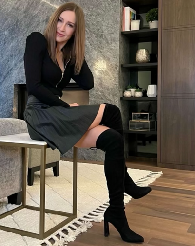 The Pink Door Gold Button Faux Leather Skirt