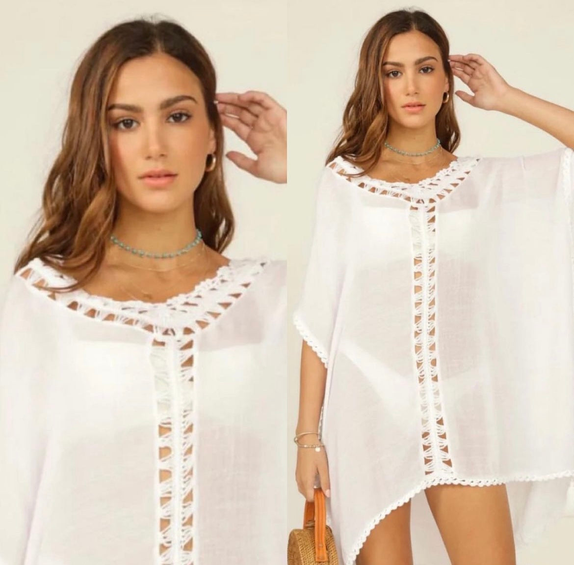 Surf Gypsy Crochet Trim White Coverup