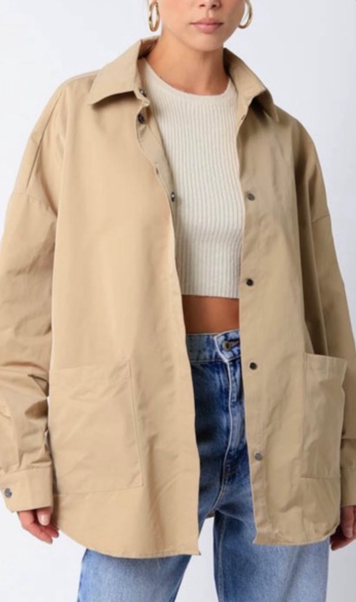The Pink Door Taupe Classic Workshirt