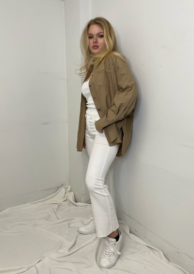 The Pink Door Taupe Classic Workshirt