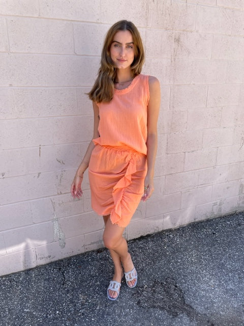 Meo Meli Gauze Tank Top - Coral
