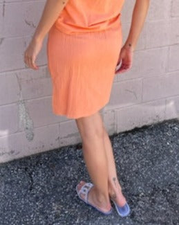 Meo Meli Ruffle Front Gauzey Skirt - Coral