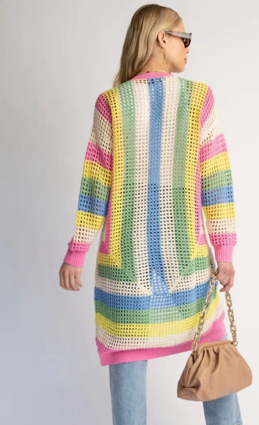 The Pink Door Crochet Multi Colour Cardi