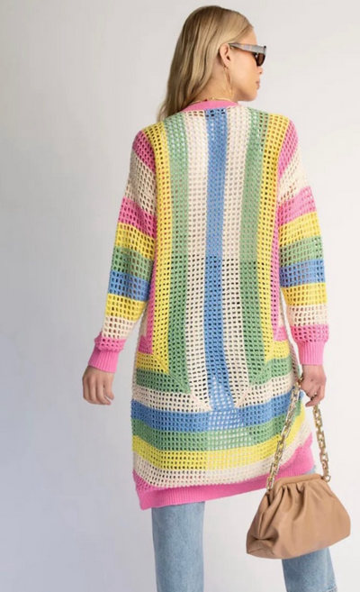 The Pink Door Crochet Multi Colour Cardi