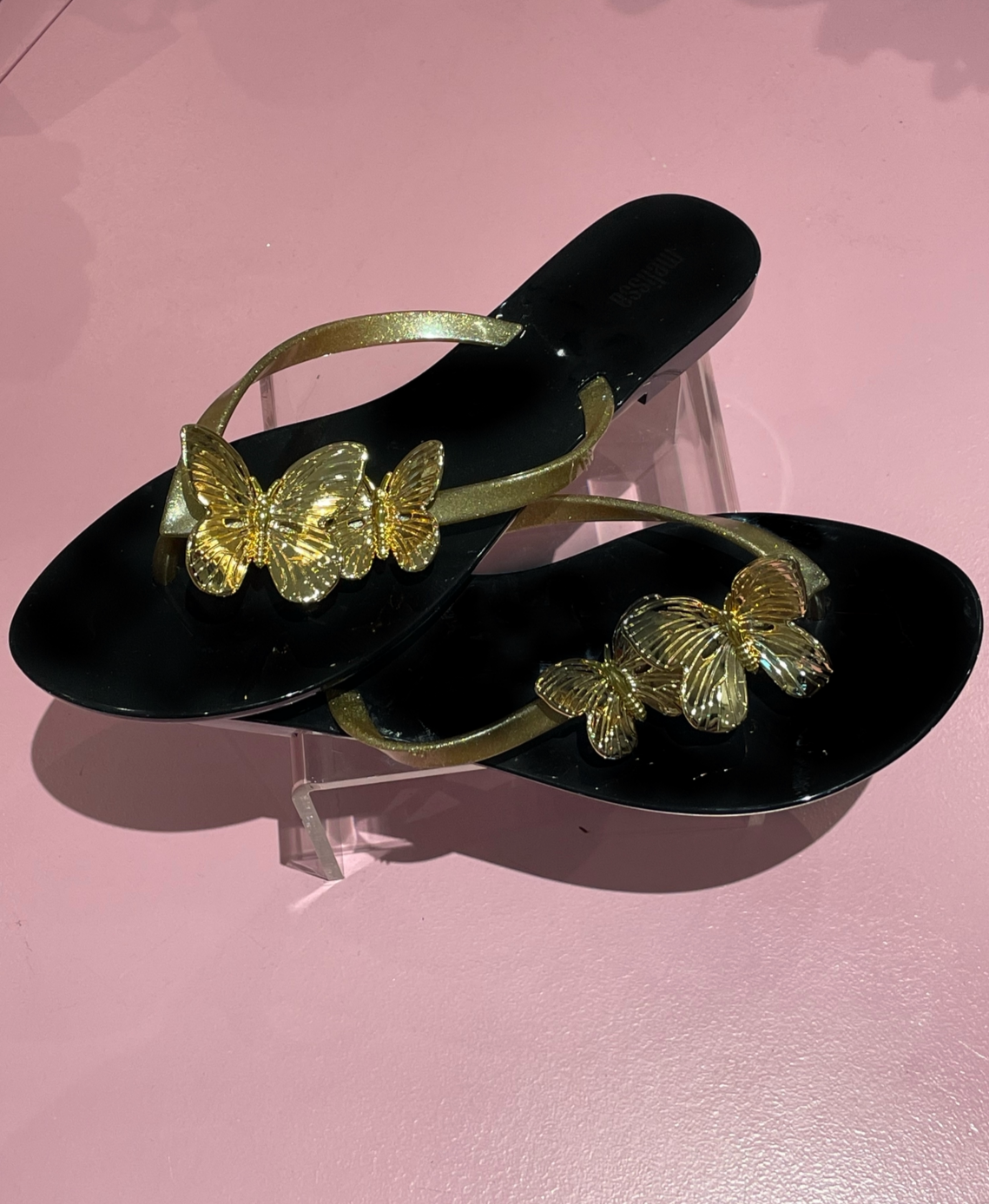 Melissa Black & Gold Butterfly Sandal