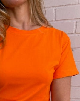 The Pink Door Feather Sleeve Tee - Orange