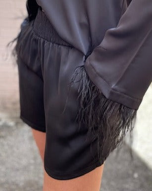 The Pink Door Silky Shorts - Black